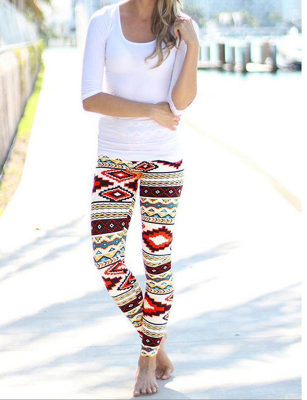 Shein Multicolor Geometric Print Skinny Leggings