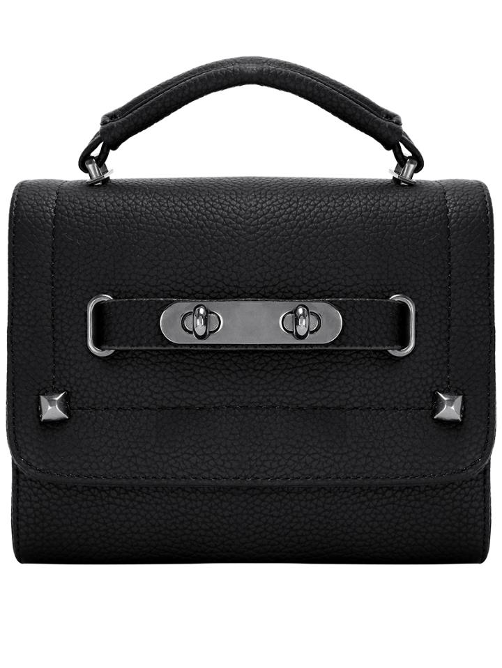 Shein Black Double Turn Locks Flap Bag