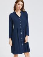 Shein Navy Buttons Front Shirt Dress