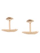 Shein Gold Etched Leaf Ear Jackets