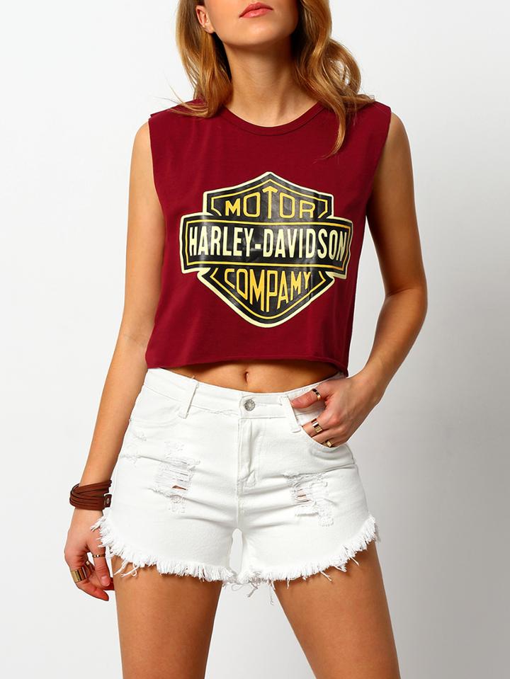 Shein Letter Print Split Tank Top