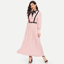 Shein Contrast Lace Mock-neck Dress