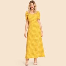 Shein Dot Print Longline Dress