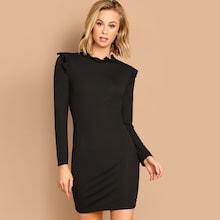 Shein Ruffle Detail Color Block Dress