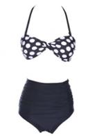 Rosewe Two Pieces Swimwear Polka Dot Tops With Thong