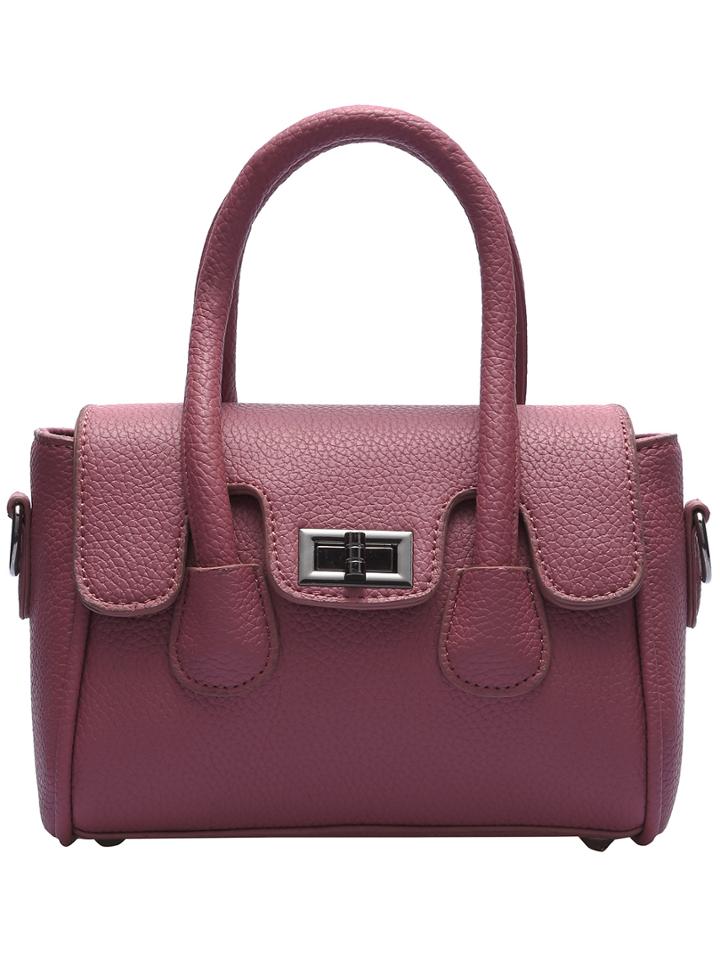 Shein Purple Twist Lock Pu Tote Bag