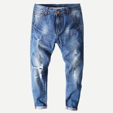 Shein Men Rolled Hem Destroyed Jeans