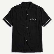 Shein Men Letter Embroidered Shirt