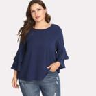 Shein Plus Layered Ruffle Sleeve Top