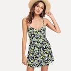 Shein Knot Cut Out Front Cami Romper