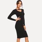 Shein Choker-neck Slim Knit Dress