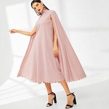 Shein Scallop Trim Cape Dress