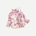 Shein Toddler Girls Floral Print Single Breasted Jacket