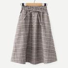 Shein Knot & Button Detail Plaid Skirt