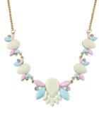 Shein Fashionable Shourouk Style Pink Flower Necklace For Women