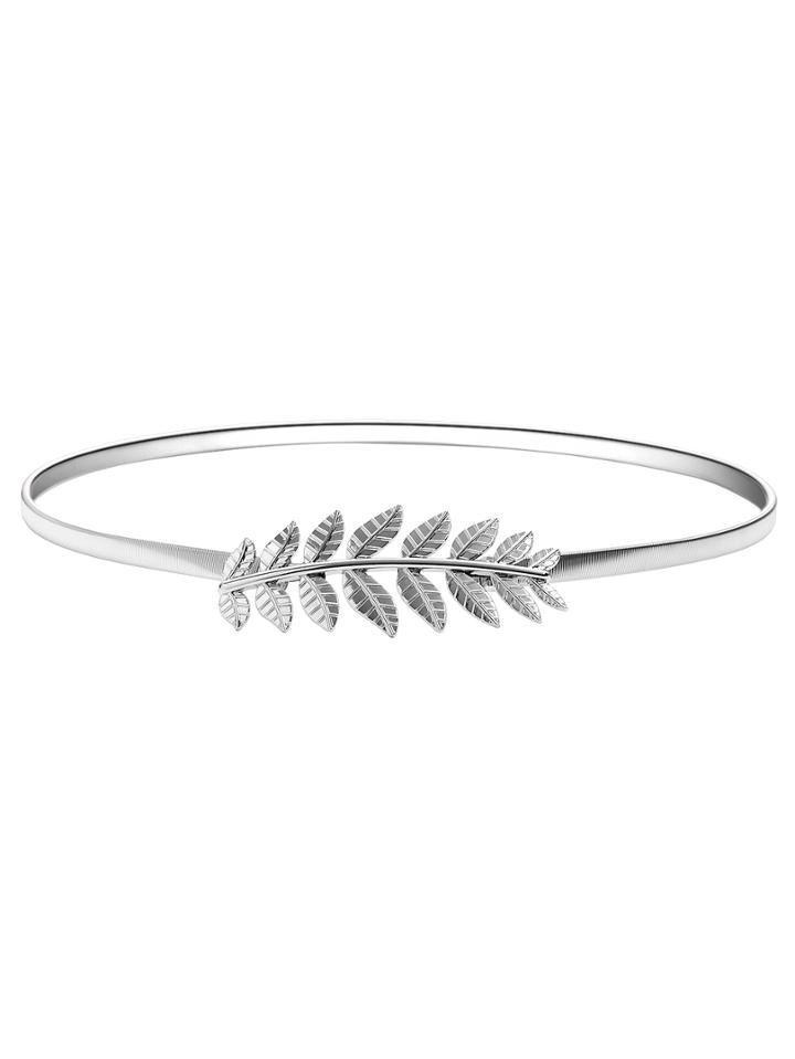 Shein Silver Leaf Shaped Stretch Metal Belt