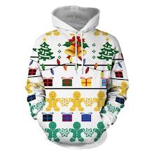 Shein Men Christmas Fairisle Print Hooded Sweatshirt