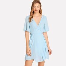 Shein Ruffle Detail Wrap Dress