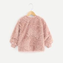 Shein Toddler Girls Fluffy Teddy Sweatshirt