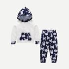 Shein Toddler Boys Cat Print Hoodie With Pants