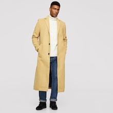 Shein Men Single Breasted Solid Long Coat