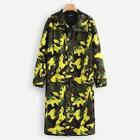 Shein Men Button Up Hoodie Camo Print Coat