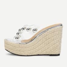 Shein Studded Platform Espadrille Wedges