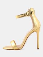 Shein Metallic Ankle Strap High Heels Gold