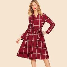 Shein Adjustable Belted Fit & Flare Dress