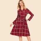 Shein Adjustable Belted Fit & Flare Dress