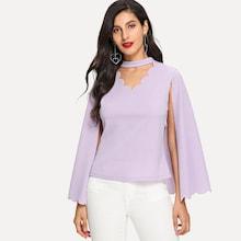 Shein Choker Neck Scalloped Cape Top