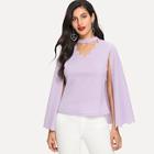 Shein Choker Neck Scalloped Cape Top