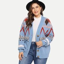 Shein Plus Geometric Pattern Sweater