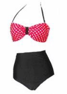 Rosewe Lovely Red Polka Dot Bikini Set For Lady