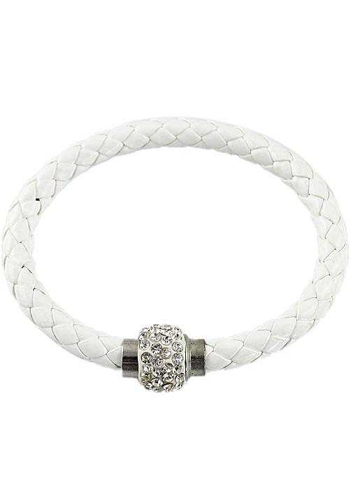 Shein White Weave Diamond Bracelet