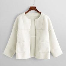 Shein Shearling Pocket Detail Drop Shoulder Outerwear
