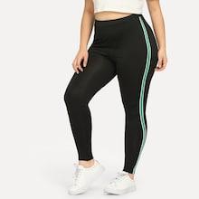 Shein Plus Contrast Tape Side Skinny Pants
