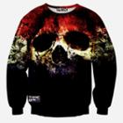 Shein 3d Dark Skull Print Sweatshirts