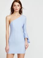 Shein One Shoulder Trumpet Sleeve Princess Seam Bodycon Dress