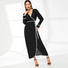 Shein Contrast Binding Tie Waist Hijab Dress