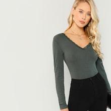 Shein Double V Neckline Tee