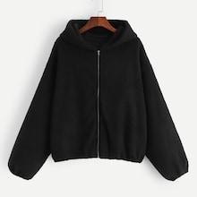 Shein Zip Up Teddy Hooded Jacket