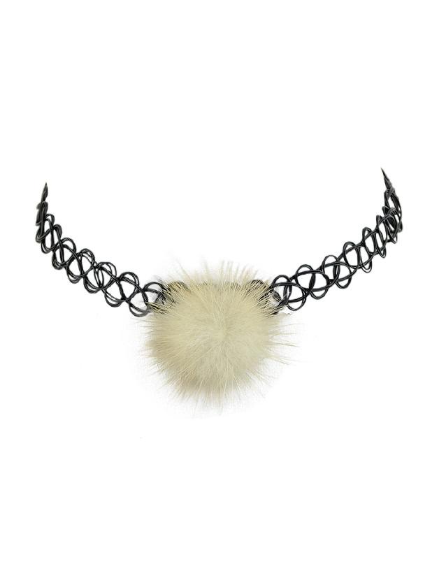 Shein Yellow Tattoo Choker Ball Charm Choker Necklace