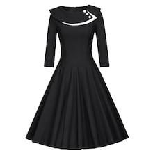 Shein 50s Button Decoration Flare Dress