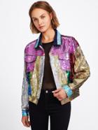 Shein Ombre Sequin Bomber Jacket