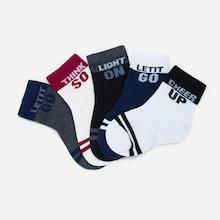 Shein Toddler Kids Striped & Letter Pattern Socks 5pairs