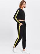 Shein Snap-stud Panel Side Crop Hoodie & Sweatpants Set