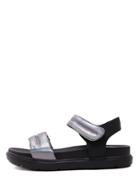 Shein Gray Open Toe Block Velcro Sandals