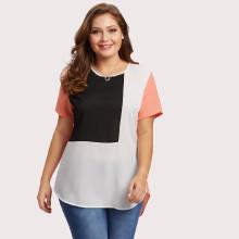 Shein Plus Cut And Sew Chiffon Tee