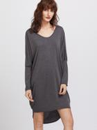 Shein Dark Grey Drop Shoulder High Low Tee Dress